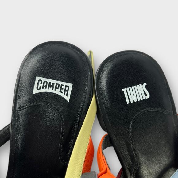 Camper Twins Lace-Up Multicolor Leather Strappy Sandals Size 38 - Picture 4 of 9